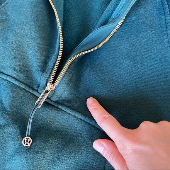 RARE COLOR Lululemon Scuba Oversized Funnel Neck M/L Storm Teal Gold - Picture 13 of 13